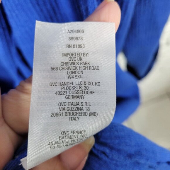 Susan Graver QVC Women Sweater 2X Plus Cardigan Open Blue Cuff Sleeve SWE71E - Picture 11 of 11